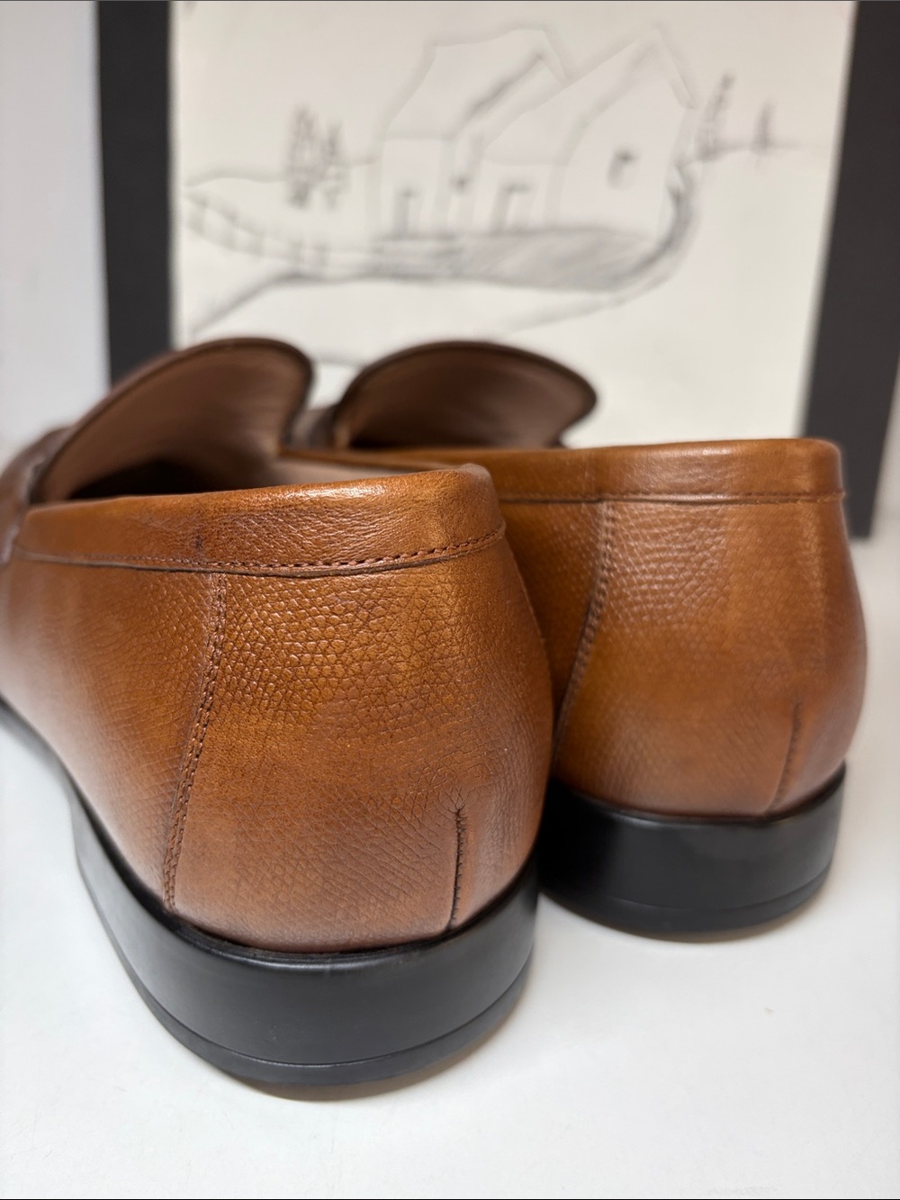 Salvatore Ferragamo Ree Gancini Pebble Calf Leather Loafers Men’s Size US 9.5 E - Picture 10 of 16